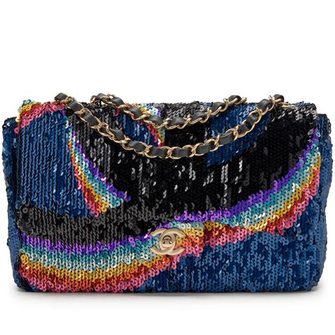 chanel multicolor sequin bag|chanel lambskin clutch.